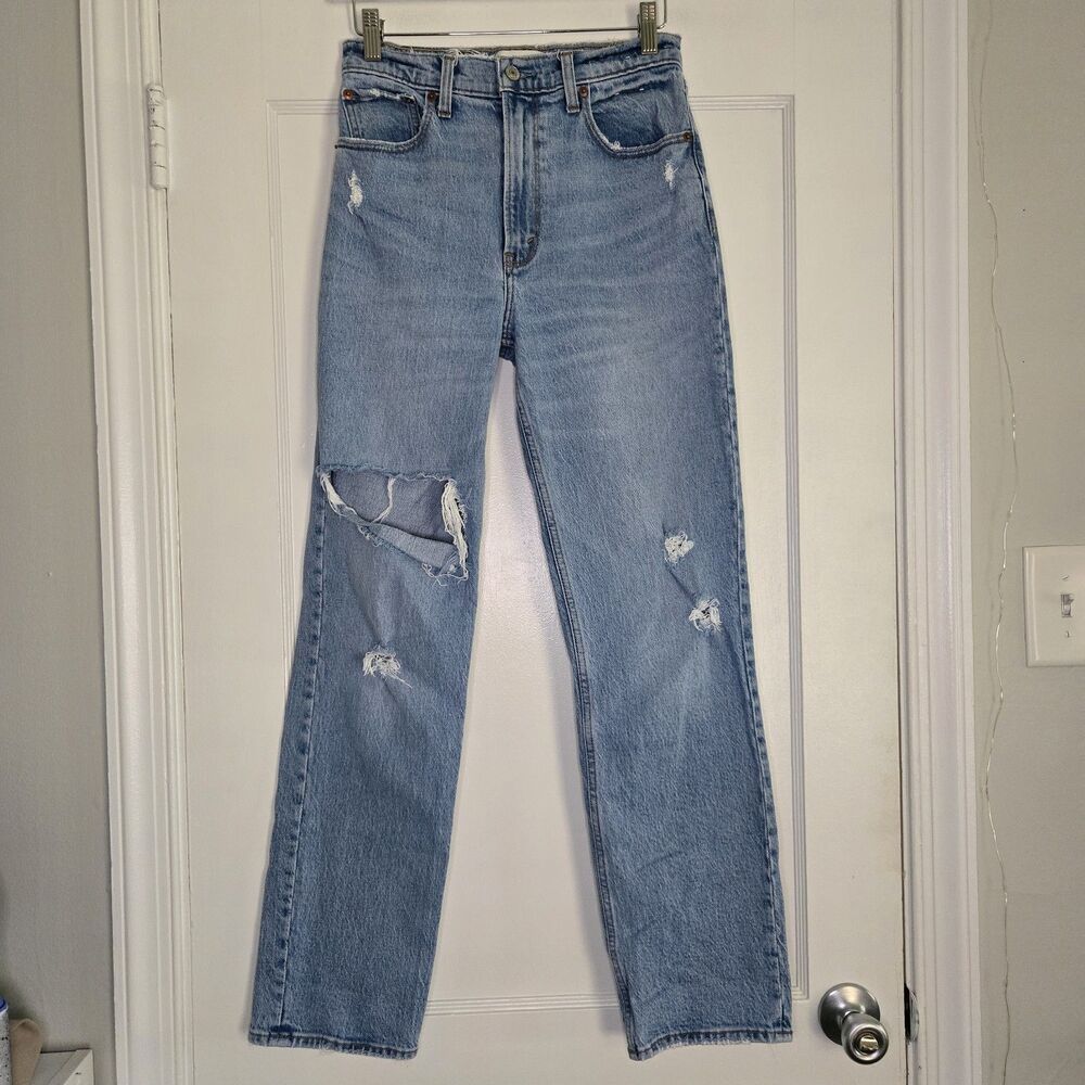 Abercrombie 90s Straight Jeans Womens 26 Ultra High Rise Vintage Style
